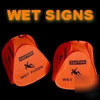 9 - caution wet floor signs pop-up folding safety cone