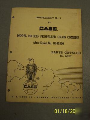 Case 150 self propelled grain combine parts manual 