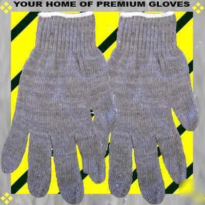 Free ship 8P heavyweight knit grey work glove go cotton
