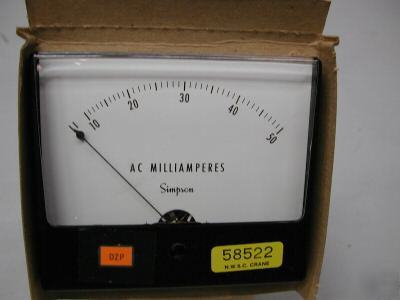 Simpson instruments 0-50 ac milliamperes gauge display