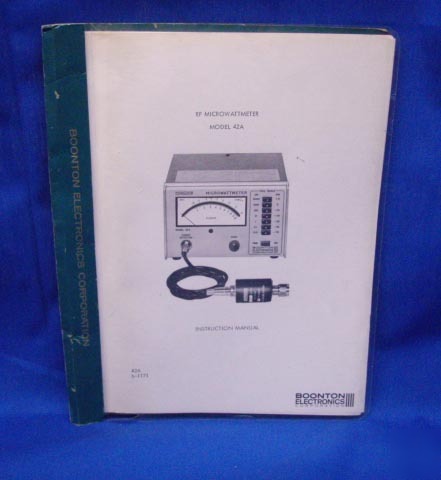 Boonton model 42 rf microwattmer manual w/schematics