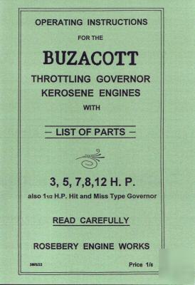 Buzacott horizontal engines manual