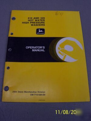 John deere operators manual 310 320 hot water washers