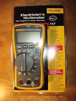 New electrician multimeter fluke 117 true rms w/cables 