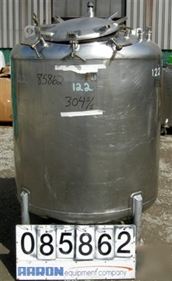 Used: mueller pressure tank, 300 gallon, 304 stainless