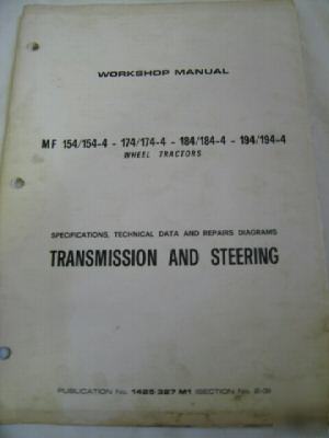 Massey ferguson transmission & steering shop manual