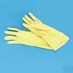 Galaxy yellow flock-lined rubber gloves - xlarge - doz