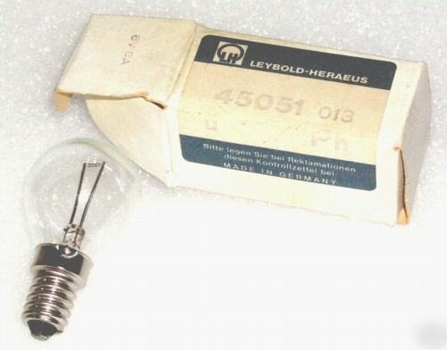 Leybold-heraeus didactic lamp bulb 45051 6V 5A E14 