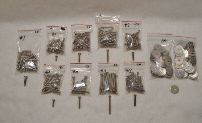 Assortment of s.s. machine screws & flat/finder washers