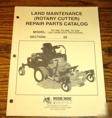 Bush hog zero turn rotary cutter mower parts catalog