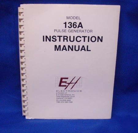 E-h electronics 136A intsruction manual w/schematics