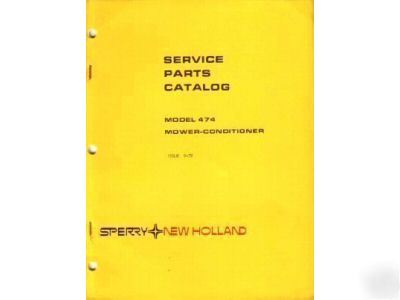 New holland 474 mower conditioner parts manual 1979