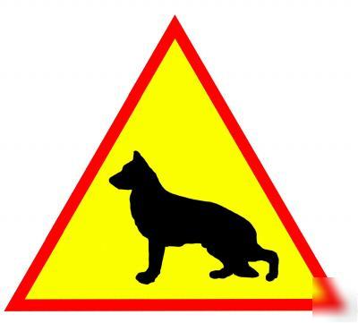 Security visual warning sticker set.german shepherd dog