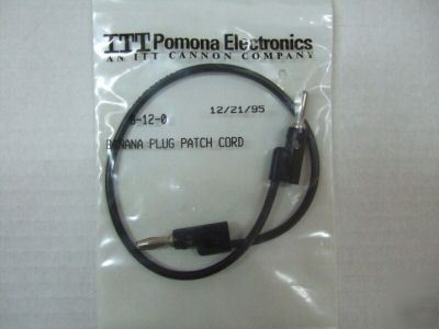 New itt pomona b-12-0 patch cord black banana plug 