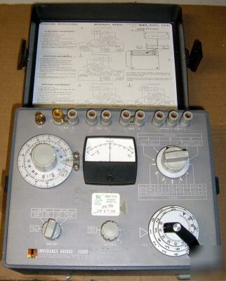 Esi impedance bridge model 250DE, cover, instructions