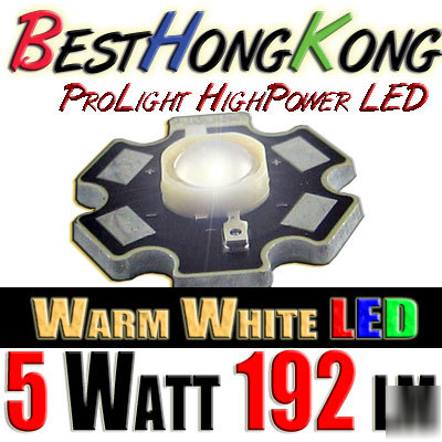 High power led set of 500 prolight 5W warm white 192LM