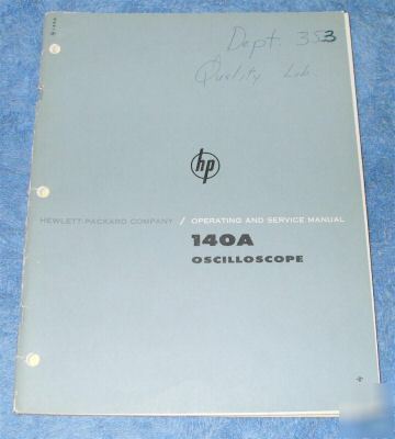 Hp - agilent 140A original service - operating manual