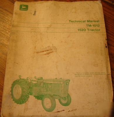 John deere 1520 tractor technical manual jd book