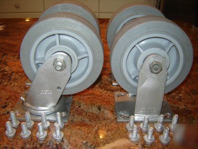 (4) colson 4 series 6X2 stainless casters swivel/rigid