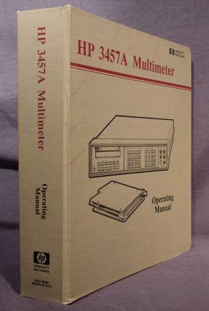 Agilent hp 3457A multimeter operating manual