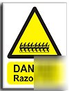 Danger razor wire sign-s. rigid-200X250MM(wa-069-re)