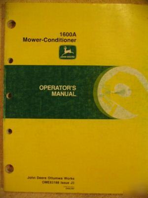 John deere 1600A mower conditioner operator manual