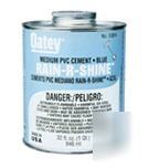 10 cans of rain-r-shine medium blue pvc cement - 8 oz.