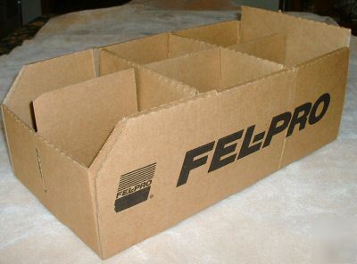 10 fel-pro divided corrugated tray boxes 18.5 X10X 6.5