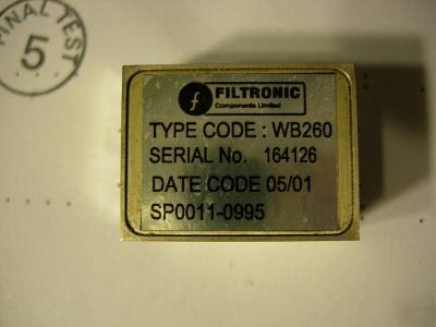 Filtronic WB260 band pass filter 9952.30-9954.30 mhz