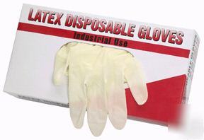 Industrial pack of 100 large latex gloves/mechanic 