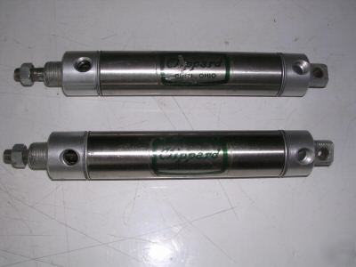 2 used clippard air cylinders, 1-1/16