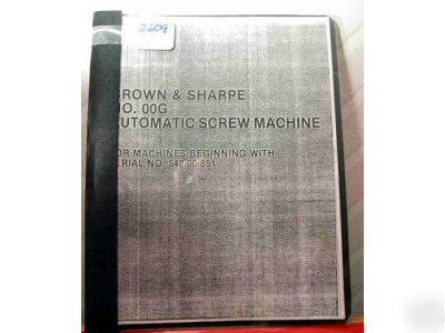 B & s no. 00G screw machine manual