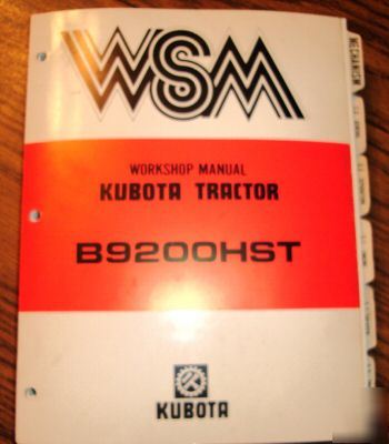 Kubota B9200HST tractor workshop service repair manual
