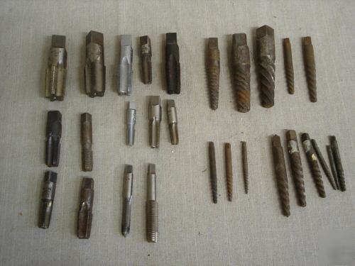 Lot of 14 taps (large size) & 14 extractors - used
