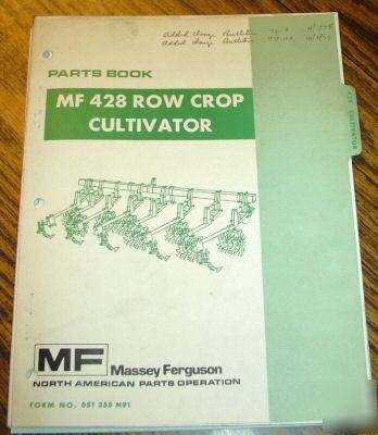 Massey ferguson mf 428 row crp cultivator parts catalog