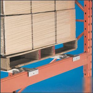 Pallet supports / safety bars for pallet racking. 