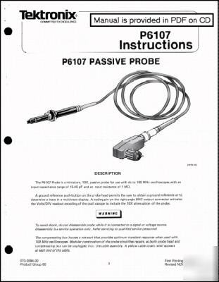 Tek P6107 probe instruction manual 070-2694-00