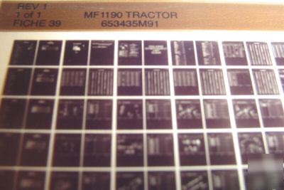 Massey ferguson 1190 tractor parts book microfiche mf