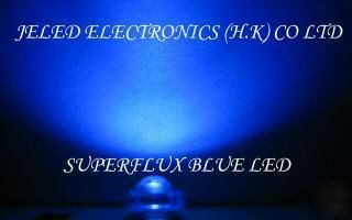New 200X superflux blue 5MM r/h led lamp 10,000MCD f/s