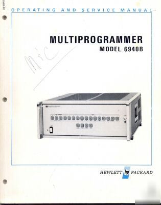 Agilent hp 6940B multiprogrammer ops & svc manual