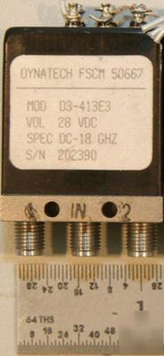 Dynatech/u-z spdt sma switch dc-18 ghz model D3-413E3