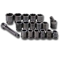14PC 3/4IN. dr. metric std 6 pt complete impact socket