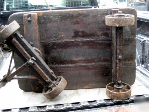 Antique heavy duty railroad luggage\baggage cart - wow 