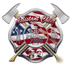 Firefighter asst chief decal reflective 12