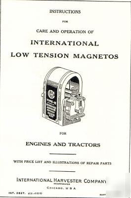 International harvester magneto instruction book