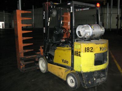 Late model yale 5000 lb. forklift squeeze truck nice