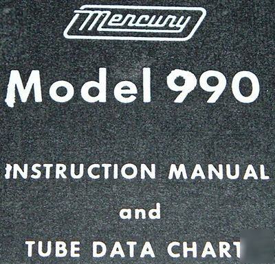 Setup data + manual for mercury 990 tube tester checker