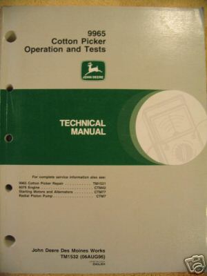 John deere 9965 cotton picker op test technical manual