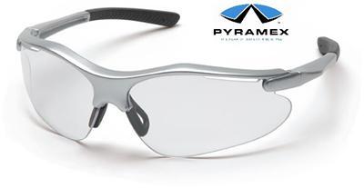 Pyramex fortress clear lens silver frame safety glasses