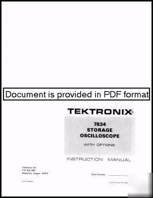 Tek tektronix 7834 complete operation & service manual